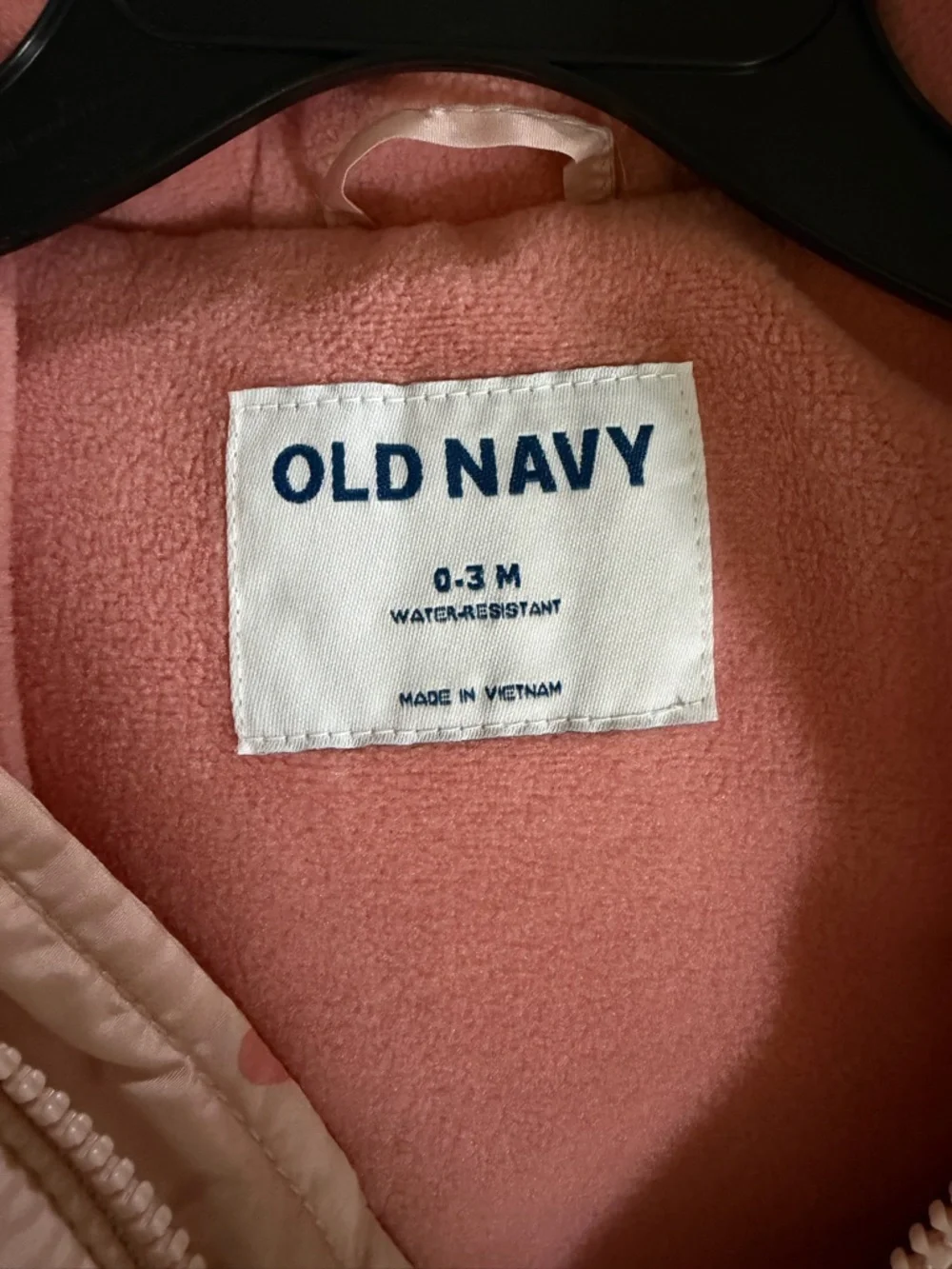 Old Navy Pink Heart Print Hooded Puffer Jacket